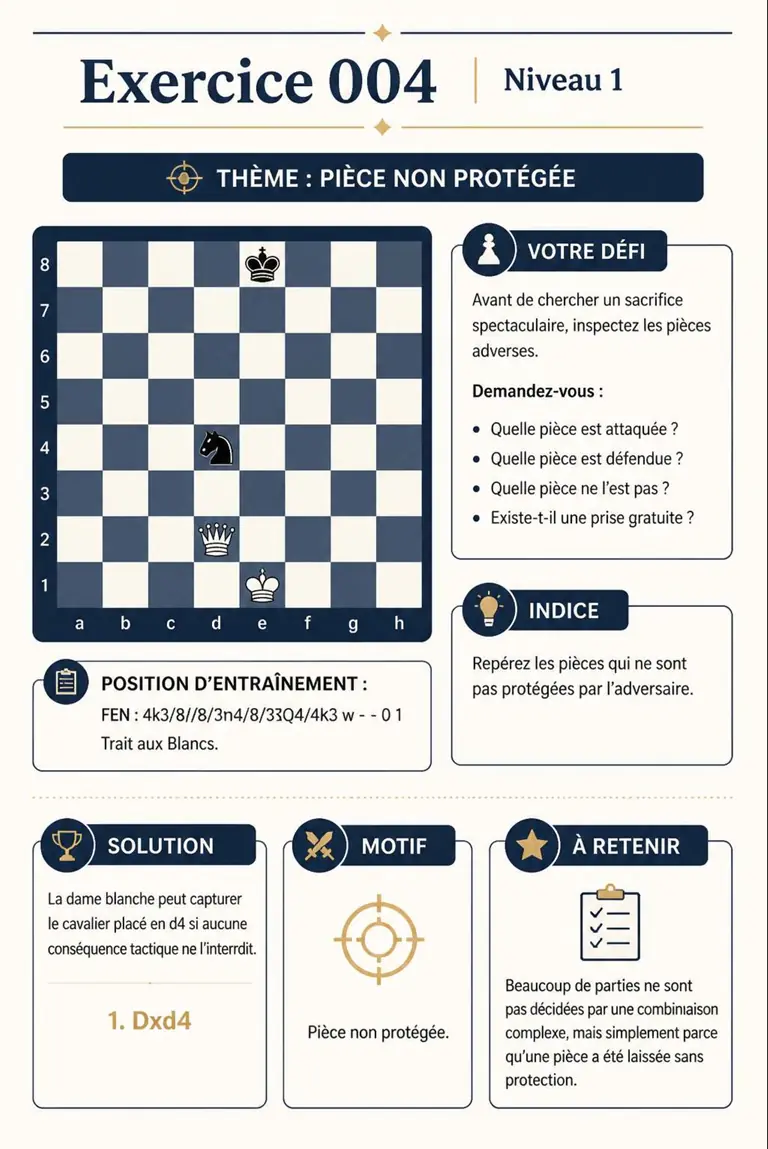 Exercice du guide 100 Exercices Tactiques d’Échecs 5